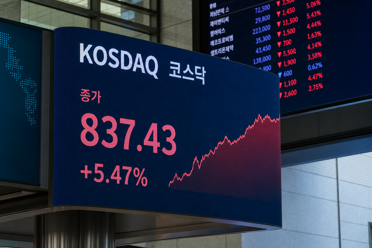 코스닥 급등 이유, 5.47% 뛴 837선 뒤에 숨은 하루 (2026년 7월 10일)