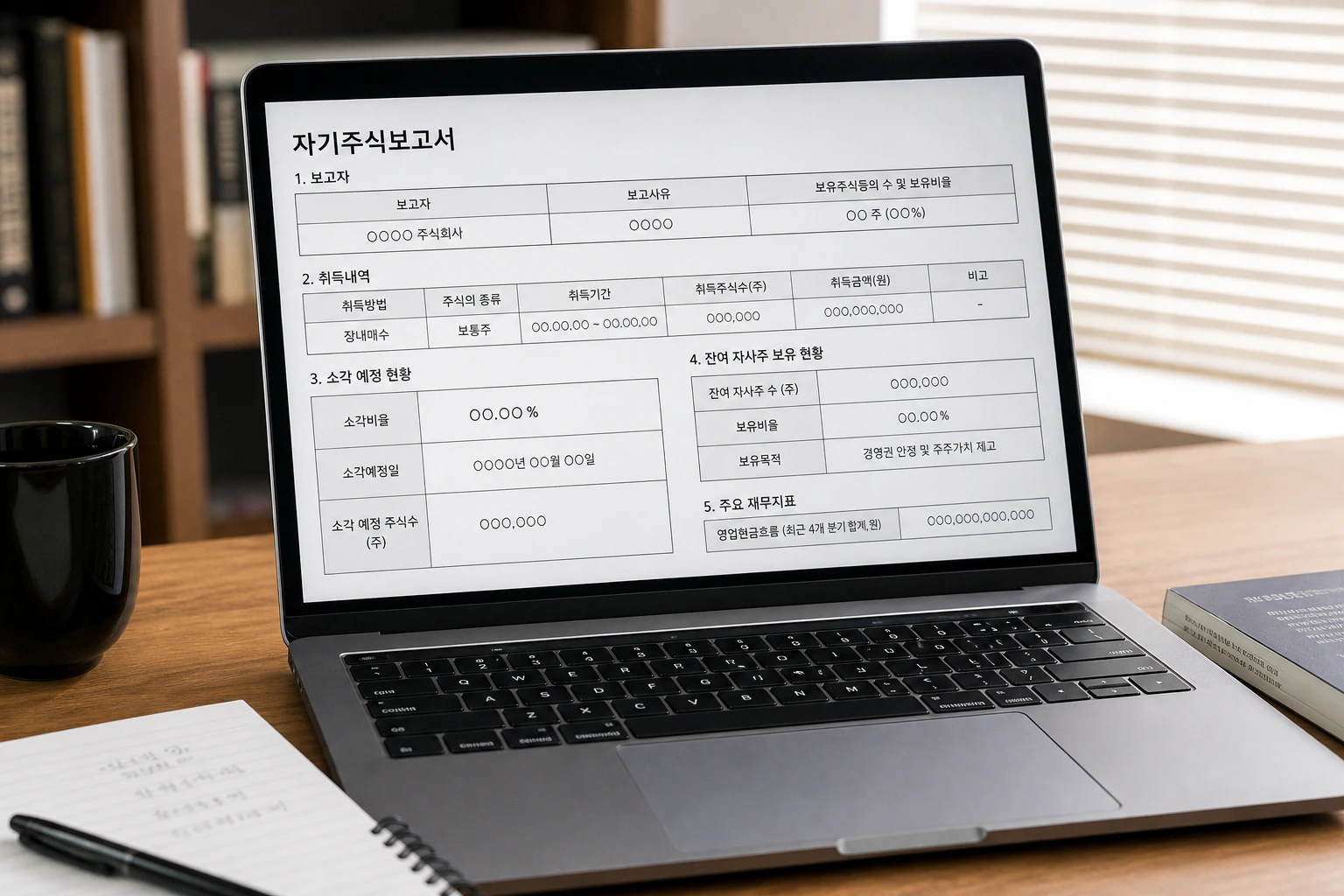 자기주식보고서에서 소각비율과 잔여 자사주를 확인하는 투자자