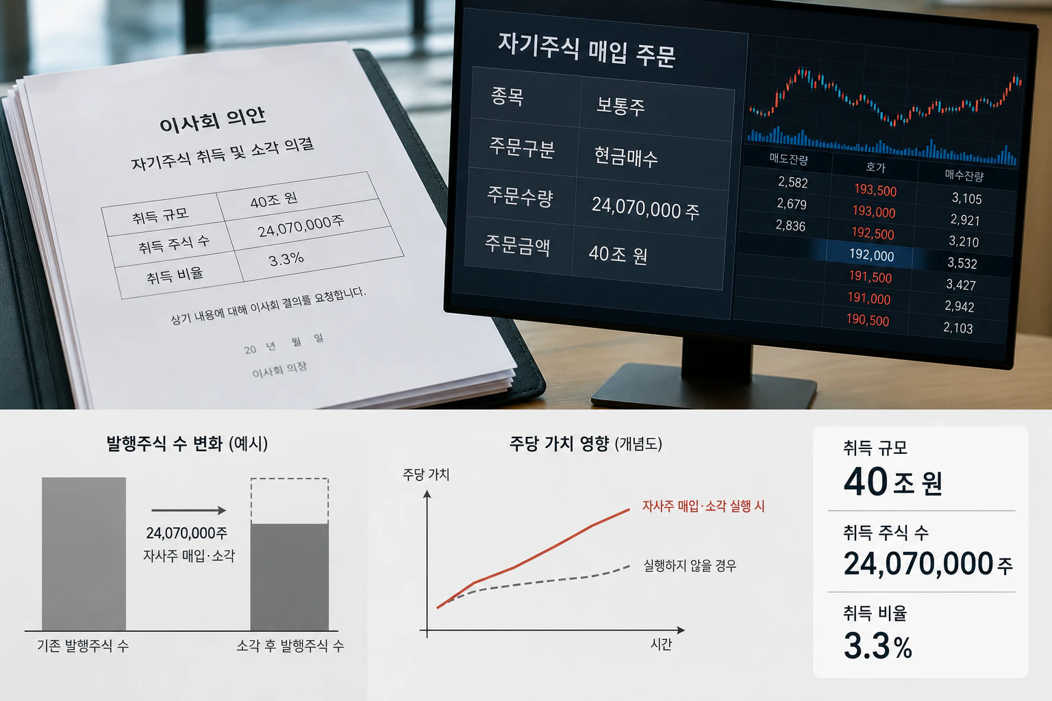 SK하이닉스 자사주 매입과 소각 구조를 설명하는 이미지