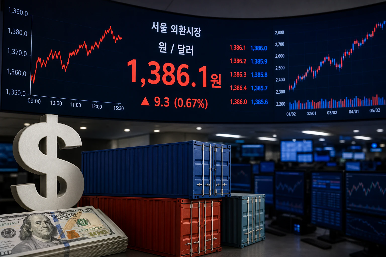 원달러 환율 1386원, 수출주 투자 영향은