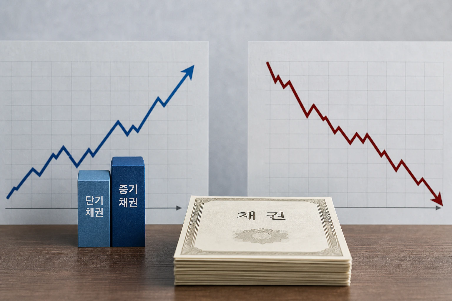 채권금리와 채권가격의 반대 움직임을 설명하는 이미지