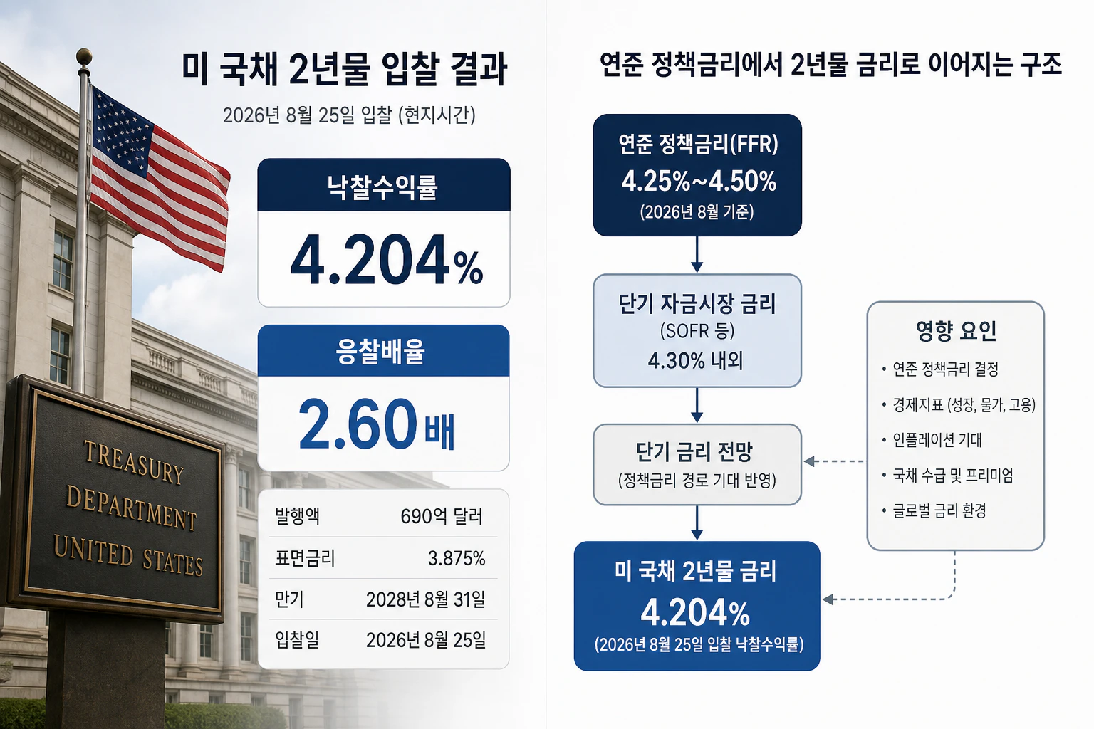 미 국채 2년물 입찰 결과와 연준 정책금리의 연결 구조