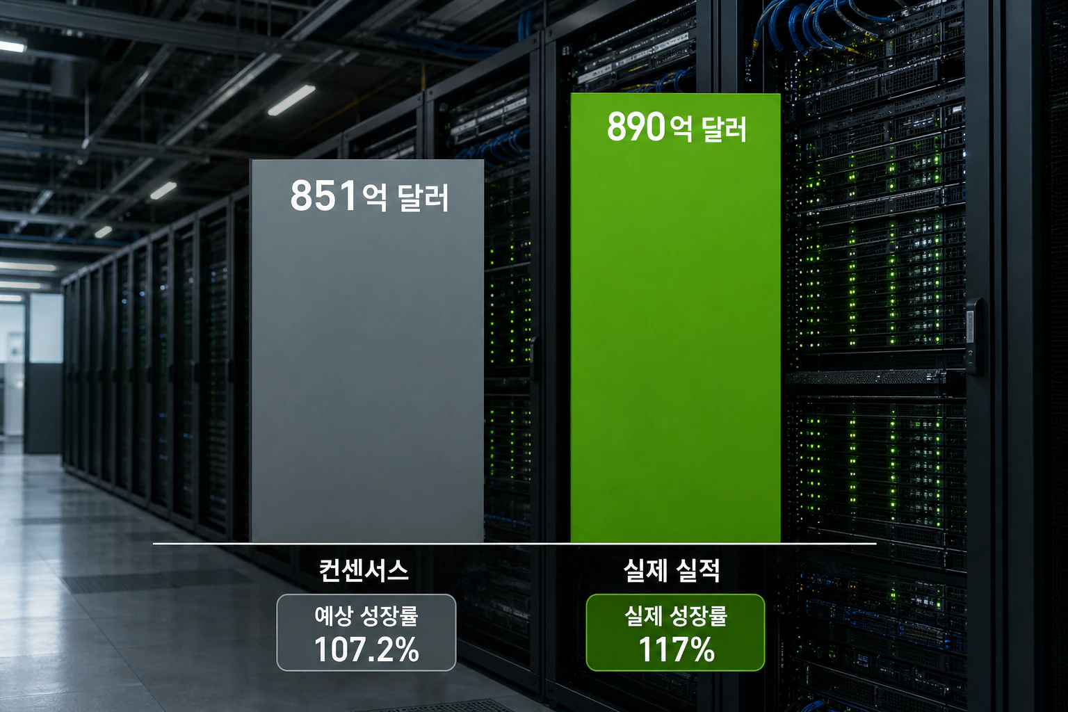 엔비디아 데이터센터 매출 107% 전망, 실제 실적과 차이는