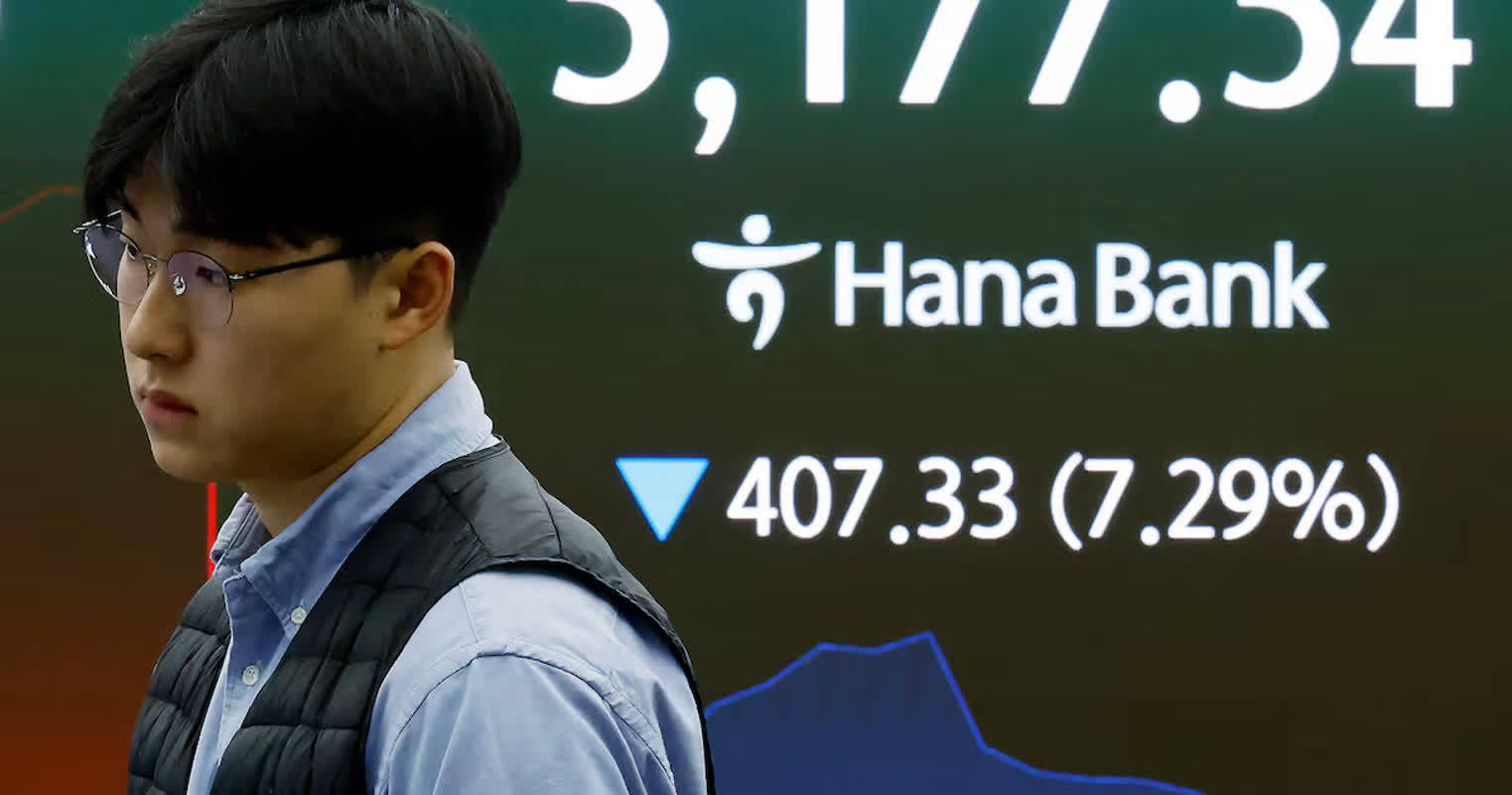 코스피, 장중 8%대 급락에 매매 중단…7,656.31로 마감