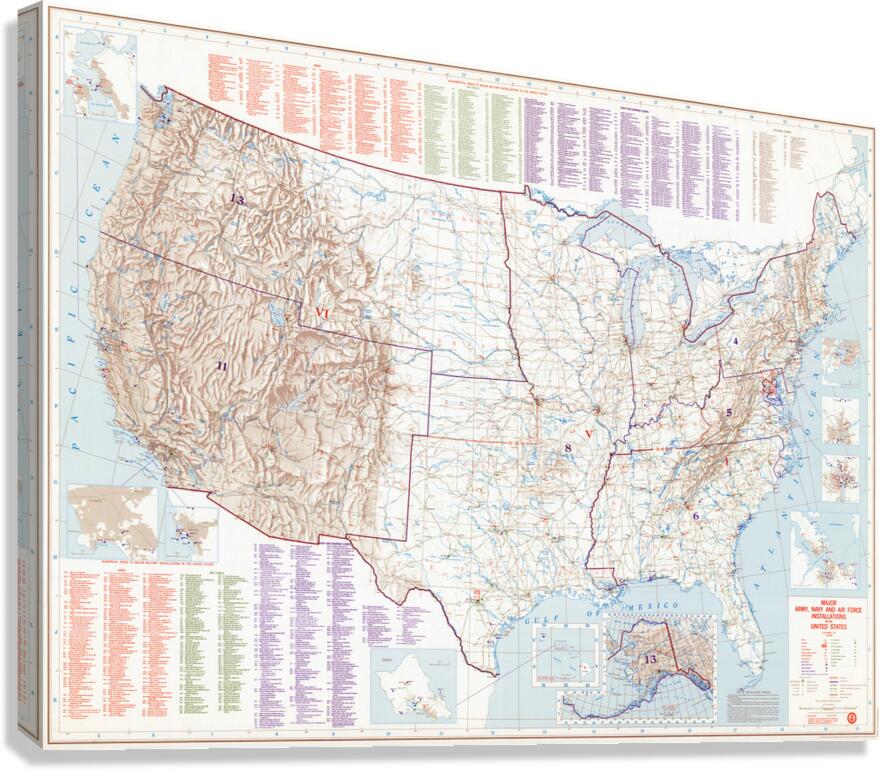 1979 Military Base Map of the United States - Cold War Era Map ...