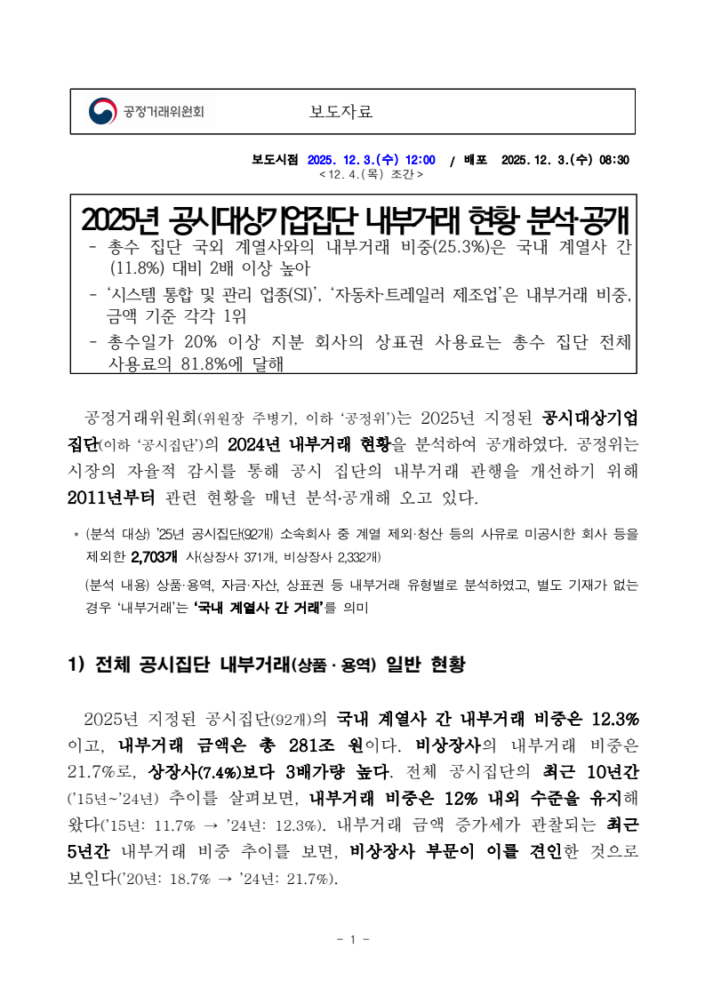 공정위, 2026년 6월 24일 한화그룹 상표권 사용료 현장조사 착수