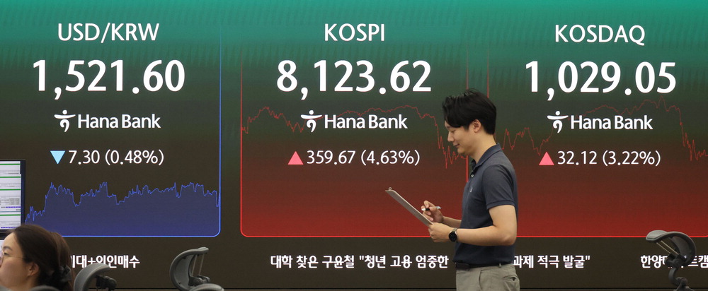코스피 8,123 회복에 삼성전자 12% 급등, 외국인 2조 원 매수
