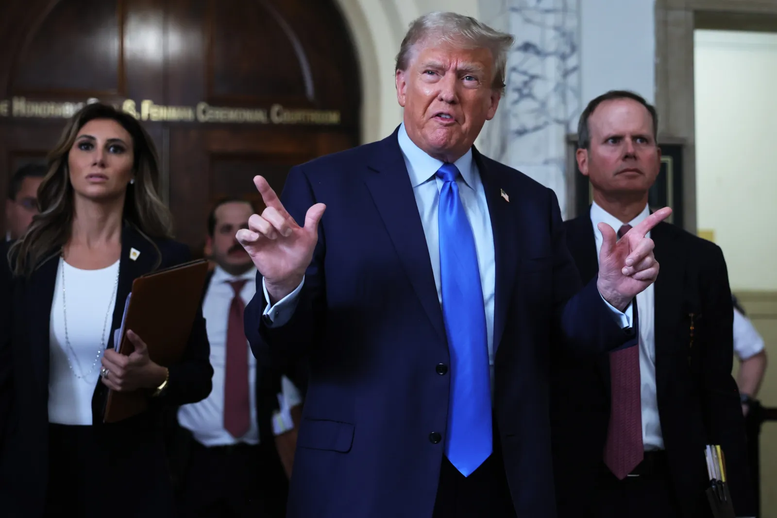 Donald Trump's Behavior in Court Was Very Different to Outside, Photos Show - Newsweek