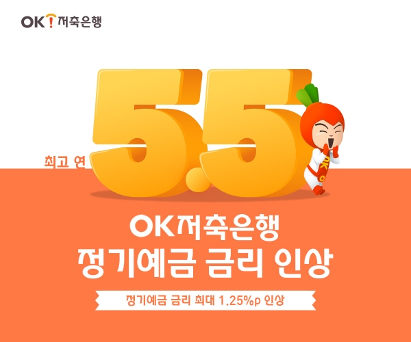 OK저축은행, 정기예금 금리 최고 연 4.0%로 인상
