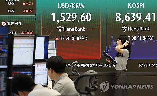 원·달러 환율, 야간거래서 1,540원 돌파 금융위기 이후 최고