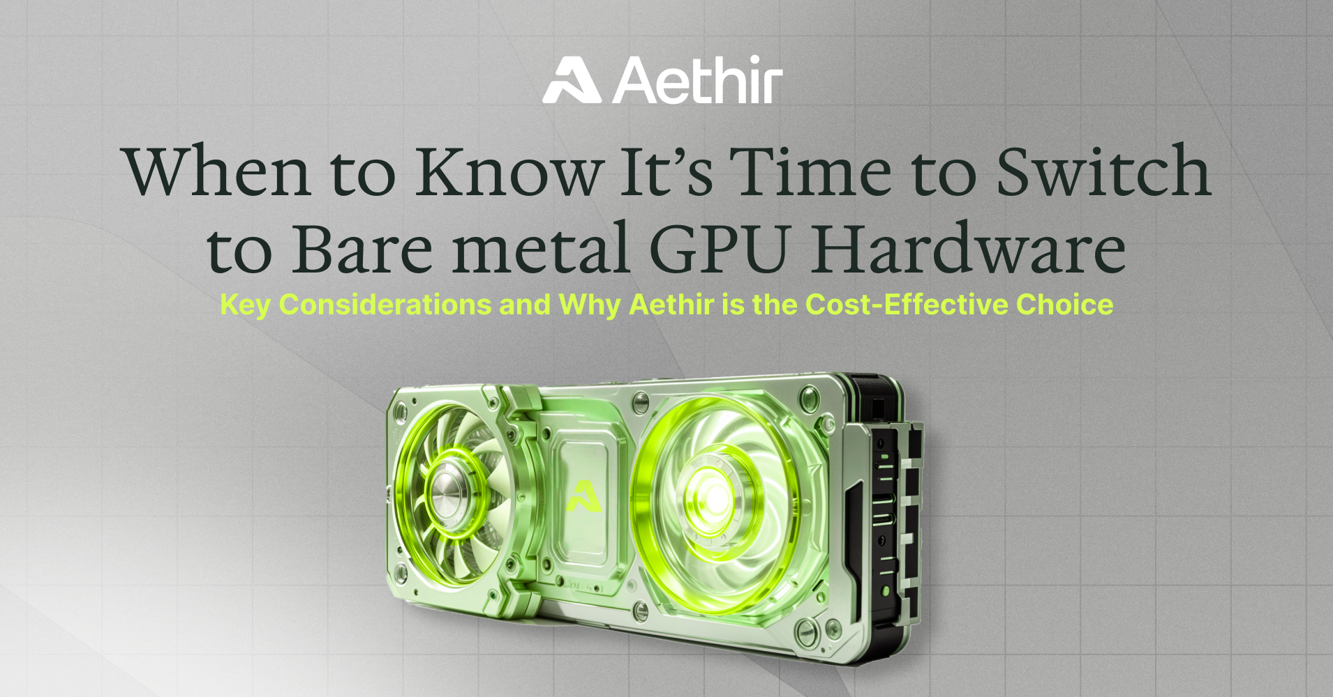 When to Know It's Time to Switch to Bare Metal GPU Hardware