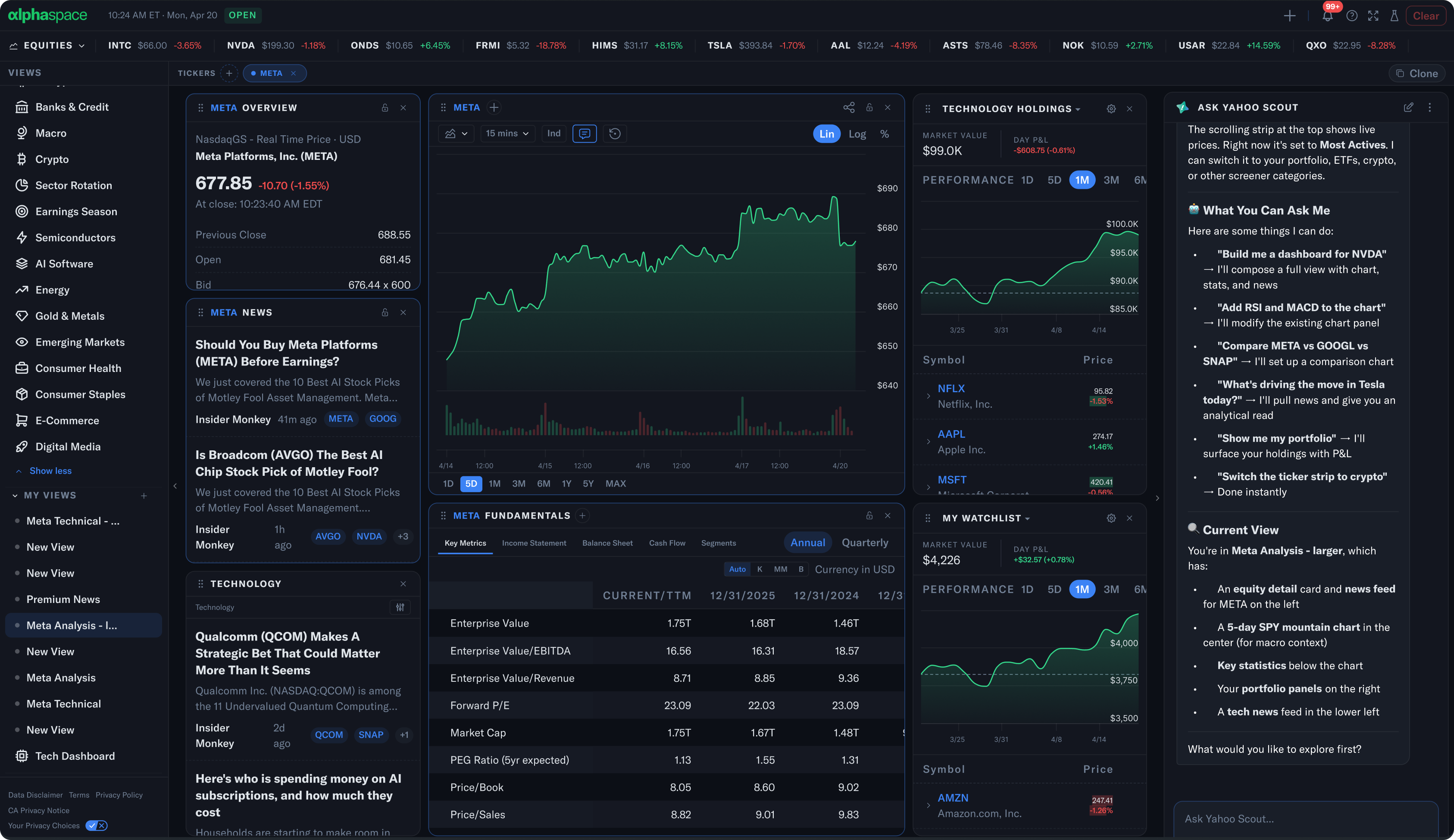 Introducing AlphaSpace by Yahoo Finance: A Professional-Grade Investment  Platform Built for Everyday Investors | Yahoo Inc.