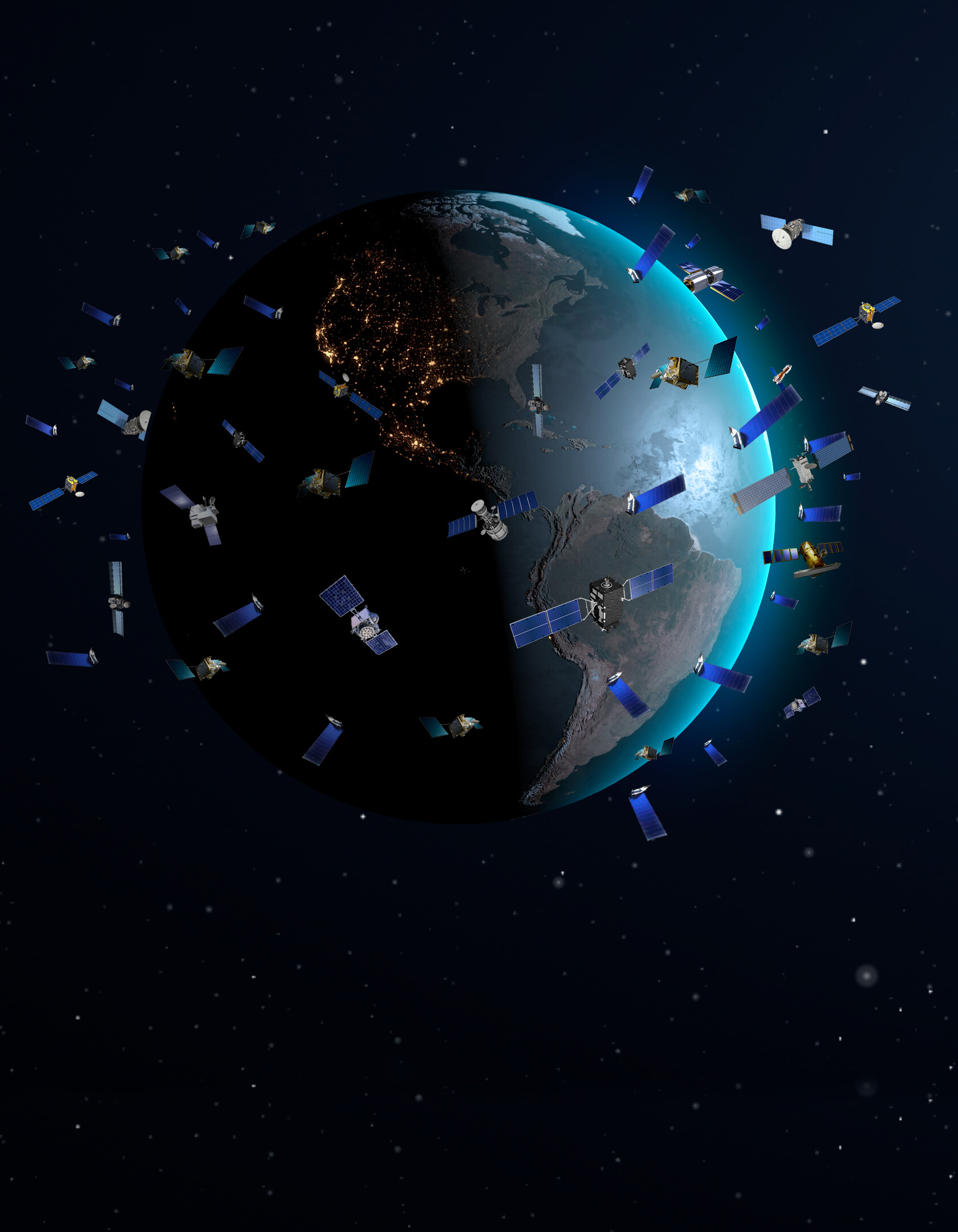 File:Constellation satellites in low Earth orbits (artist's impression, not  to scale) (noirlab2022b).jpg - Wikimedia Commons