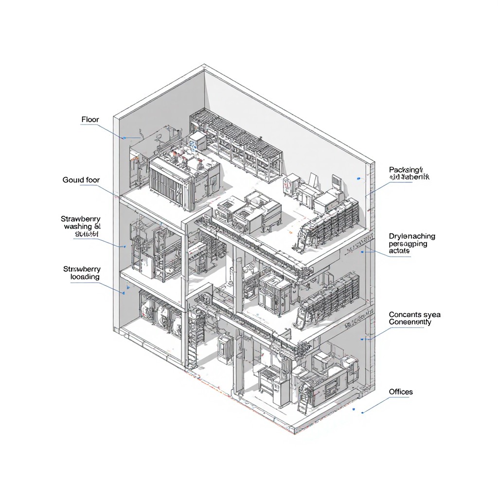 Modern Industrial Building Axonometric View
