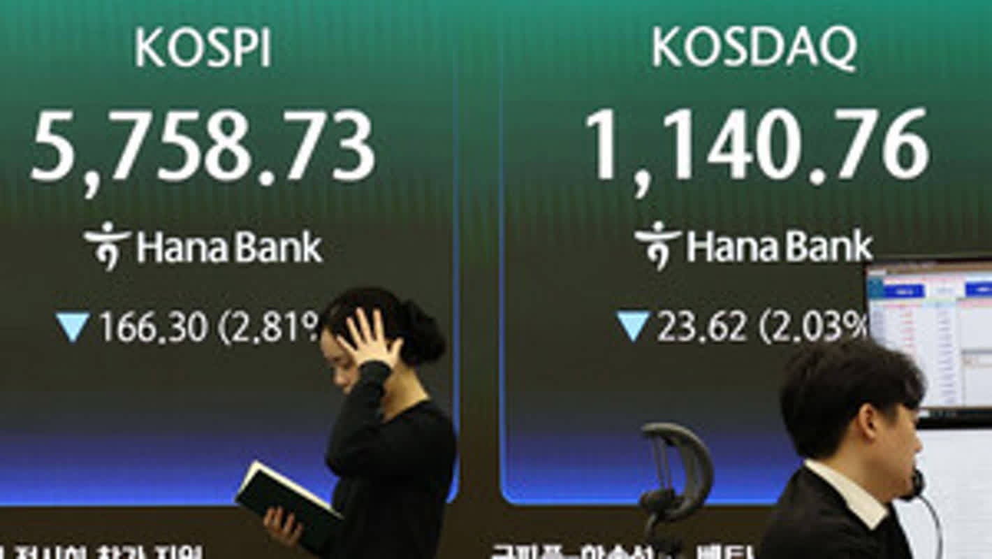 삼성전자 호실적에도 코스피 급락, 국고채 3년 금리 하락