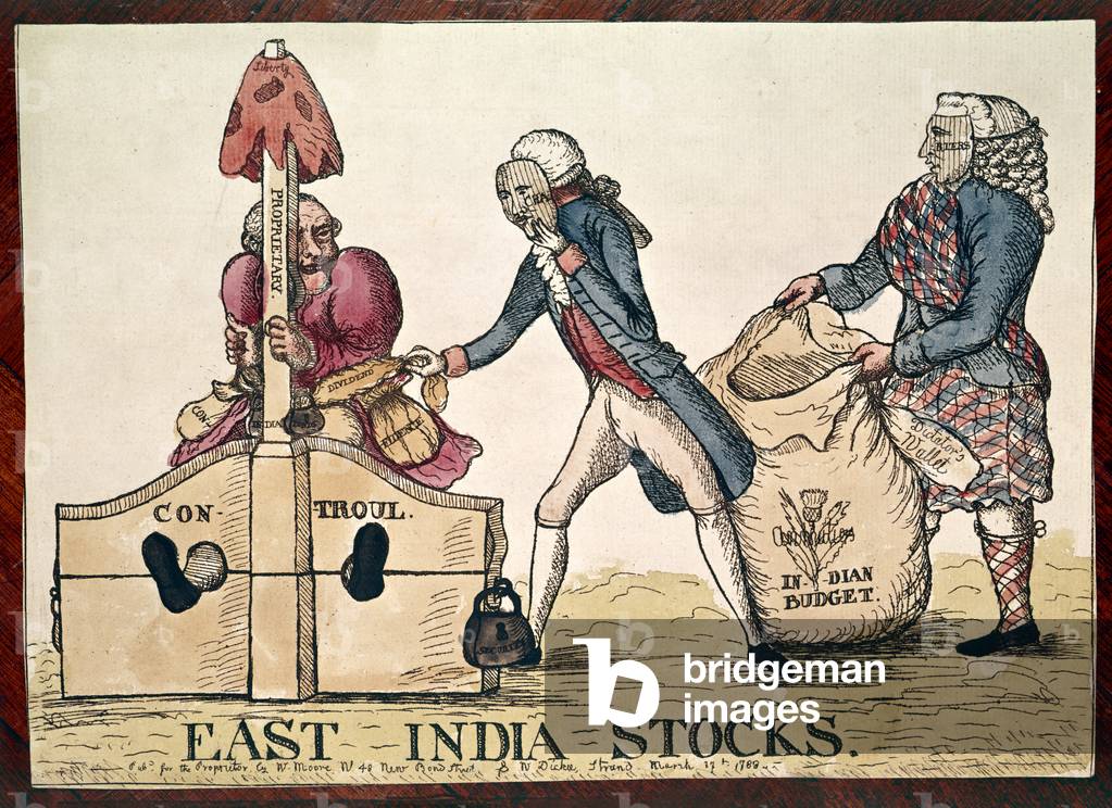 Image of 'East-India Stocks'. A caricature on the subject of the East