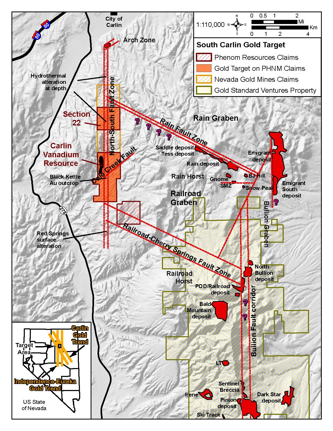 Phenom Resources Secures Strategic Ground Along Trend from Gold System on Carlin Gold Tren
