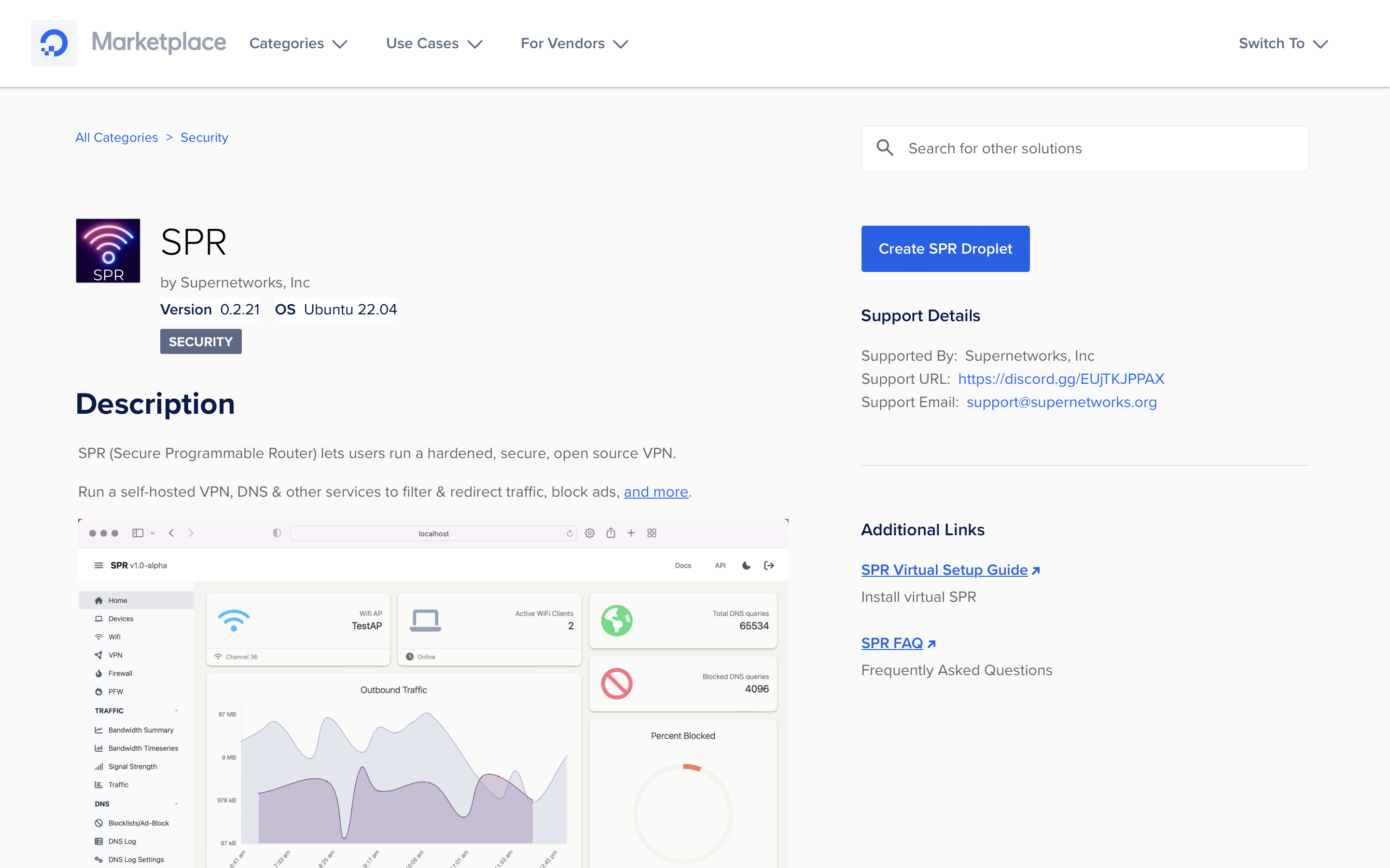 SPR on DigitalOcean 1-click