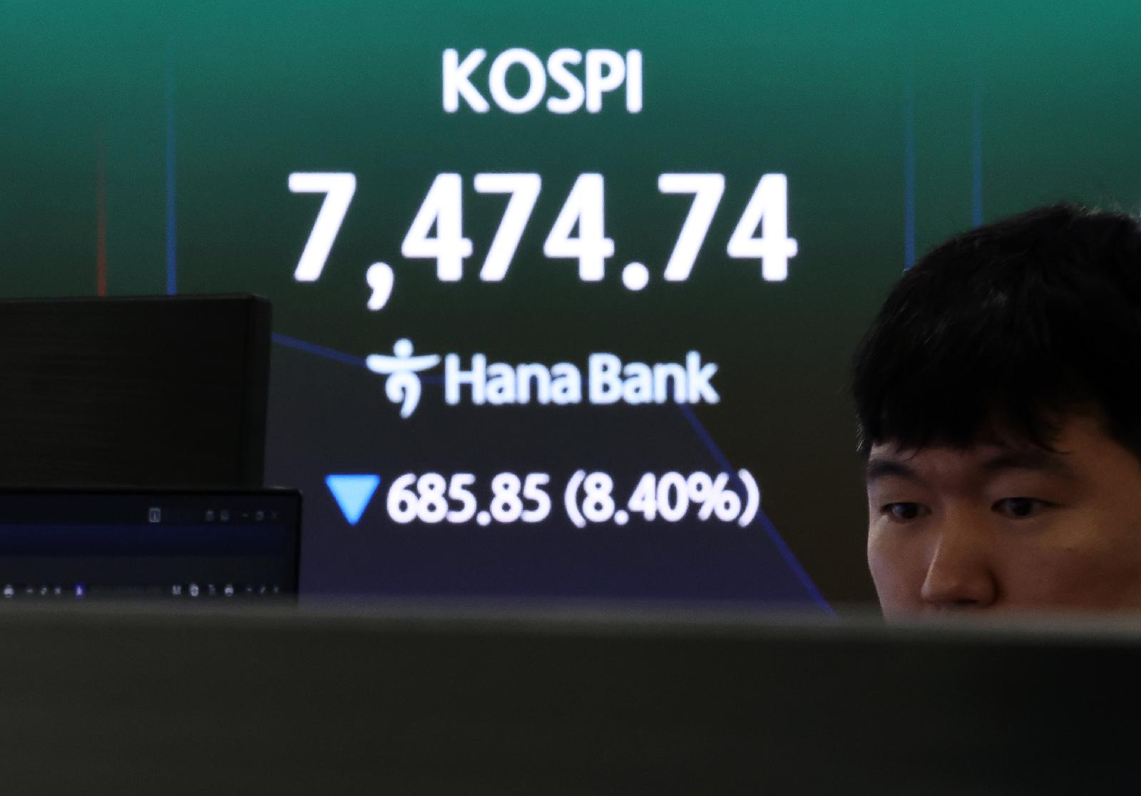 코스피 8.29% 급락, 외국인 119조 매도·AI 기업 소식 잇따라