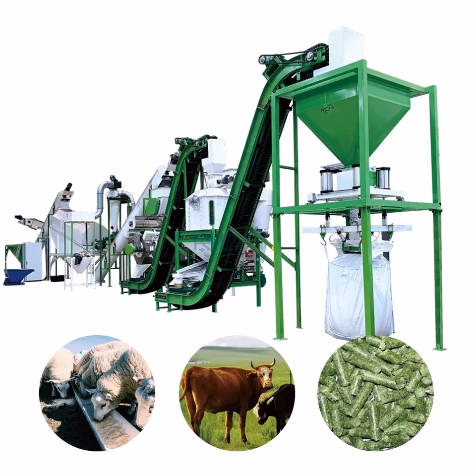 Feed Pellet Production Line for Feed Processing Cattle Feed Production ...