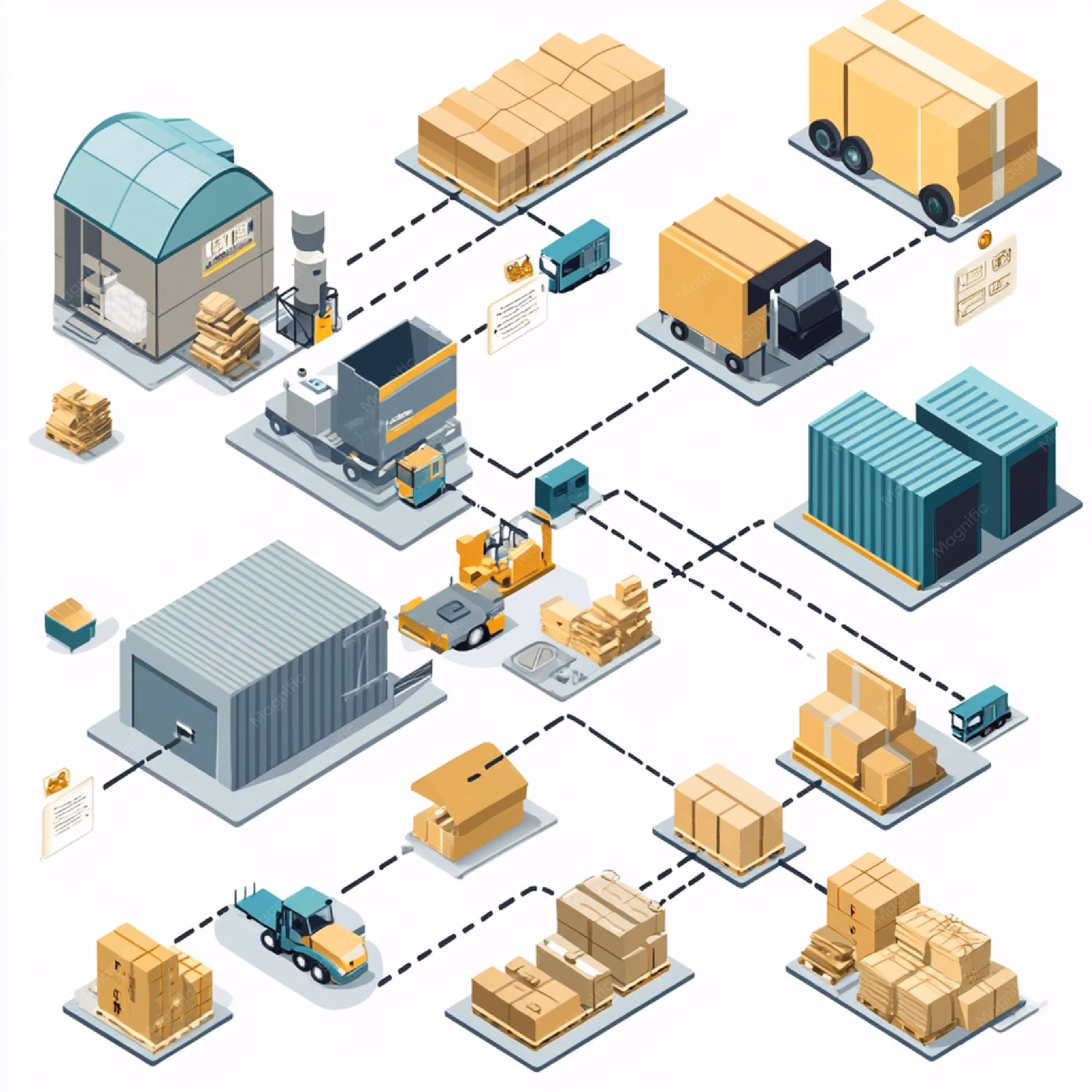 A flowchart illustrating the various stages of a supply chain from ...