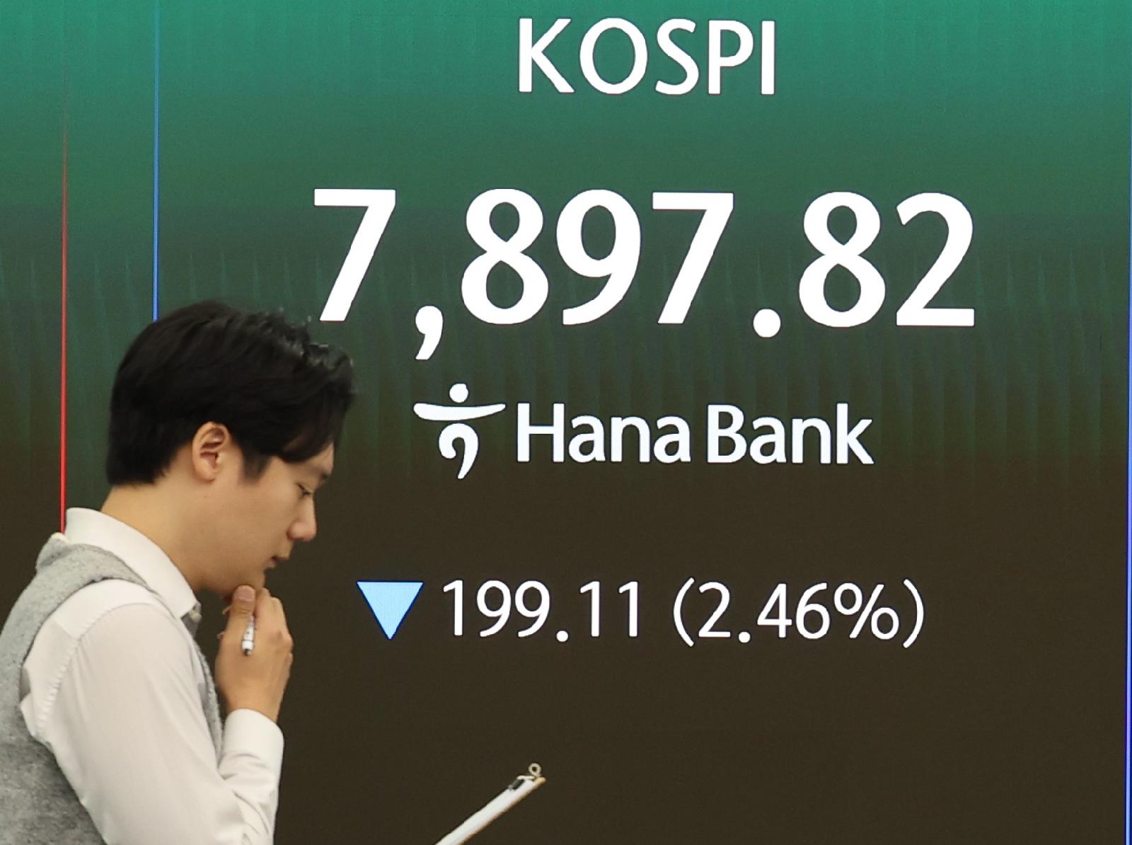 중동 긴장에 코스피 3% 하락, 삼성전기 18% 상승