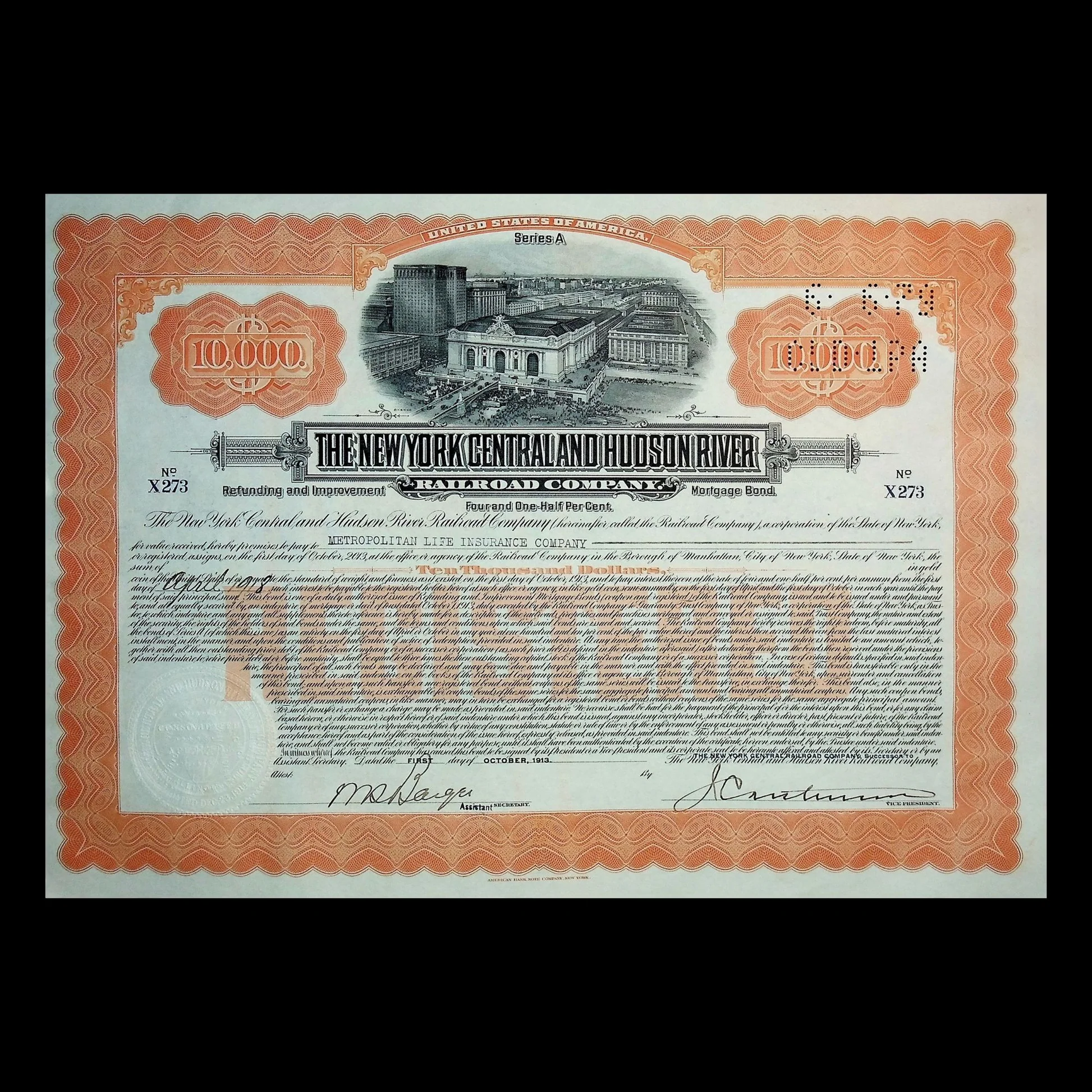 Railroad Stock & Bond Certificate Collectable Bundle Five Pack - 4x Stocks & 1x Bond