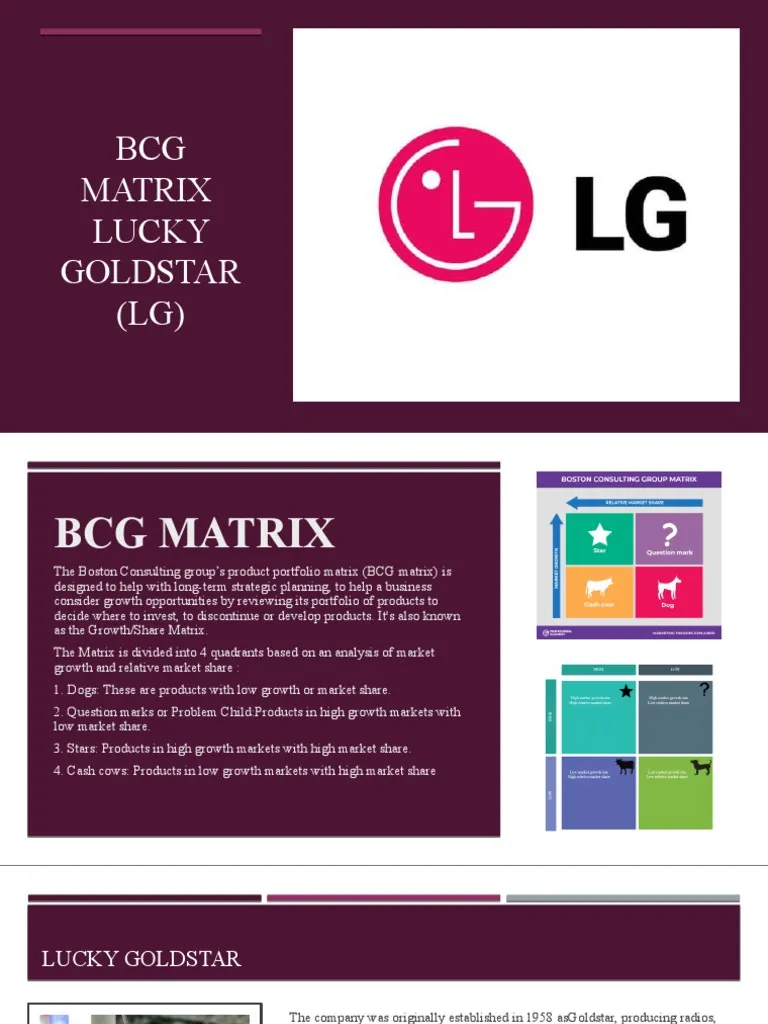 BCG Matrix Lucky Goldstar (LG)